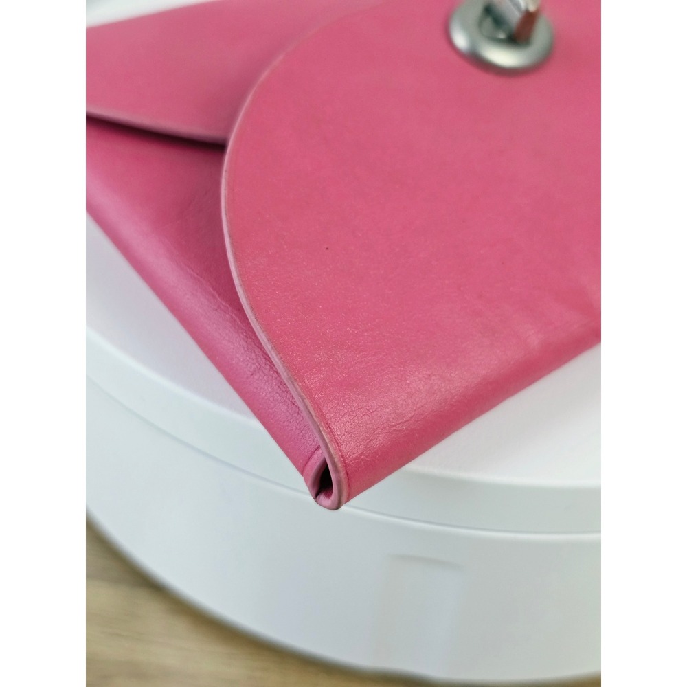 Coach Pink Leather Turnlock Pouch Envelope Clutch Bag Fuchsia Pink - Picture 5 of 15